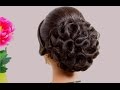 Bridal hairstyle for  long  hair tutorial. Wedding updo step by step