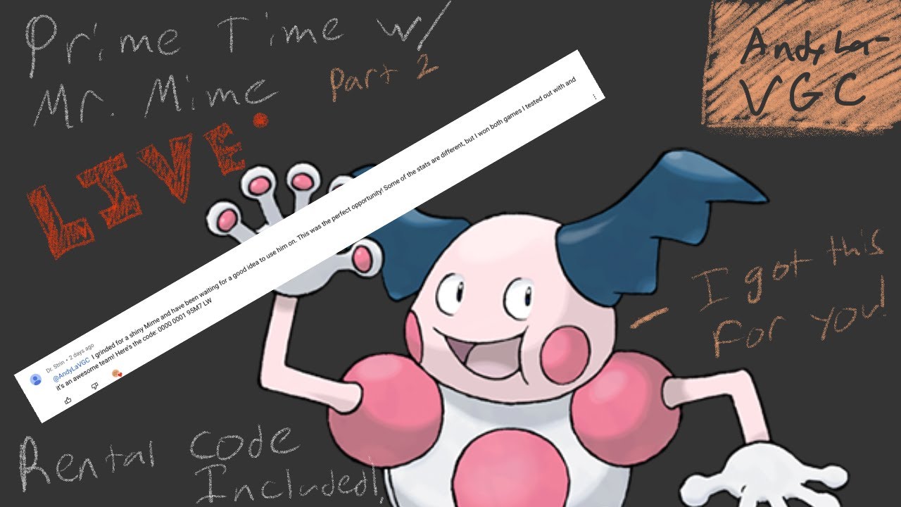 Mime Time LIVE - Rental Code Included - Pokemon Sword and Shield VGC Series 9