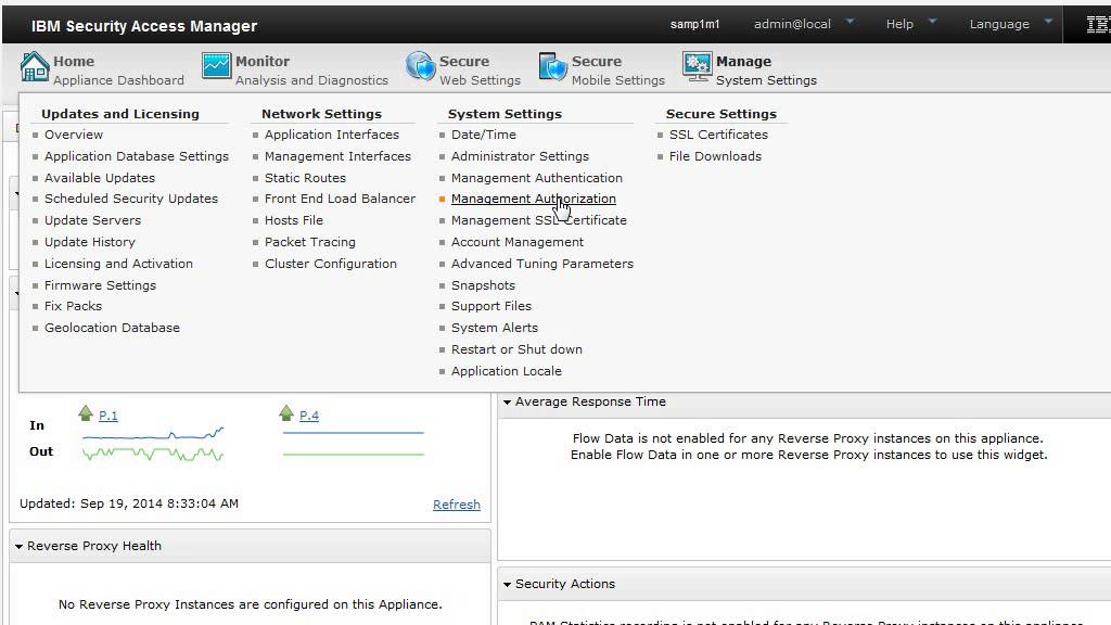 Management authentication and authorization in IBM Access Manager 8 All
