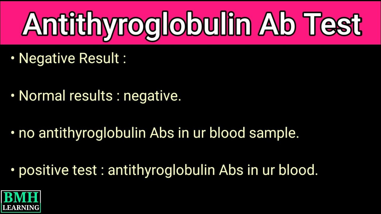 Anti Thyroglobulin Antibody Test Thyroglobulin Test YouTube