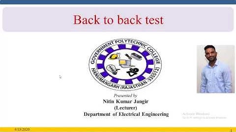 7 EE206 3.10.3 Back to back test of transformer, presented by Nitin Kumar Jangir, GPC Hanumangarh