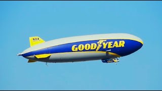 Goodyear Blimp Wingfoot One Over Burbank Ca. Zeppelin Airship N1A