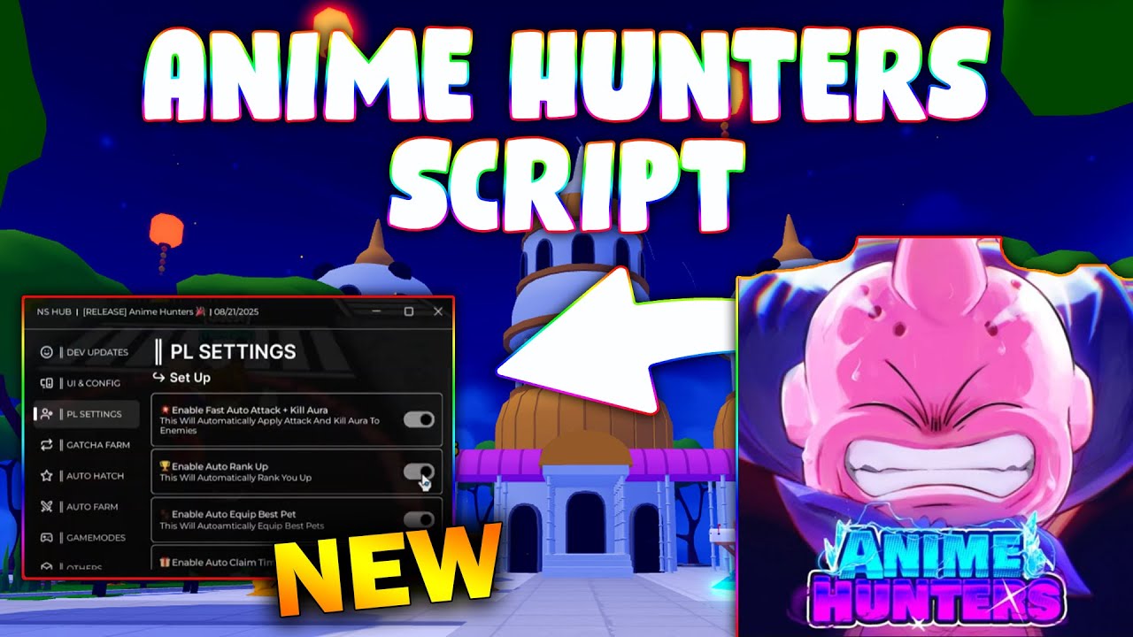 *NEW* Anime Hunters Script (PASTEBIN 2025) (AUTO ATTACK , AUTOFARM ,AUTO HATCH , AUTO RANK )