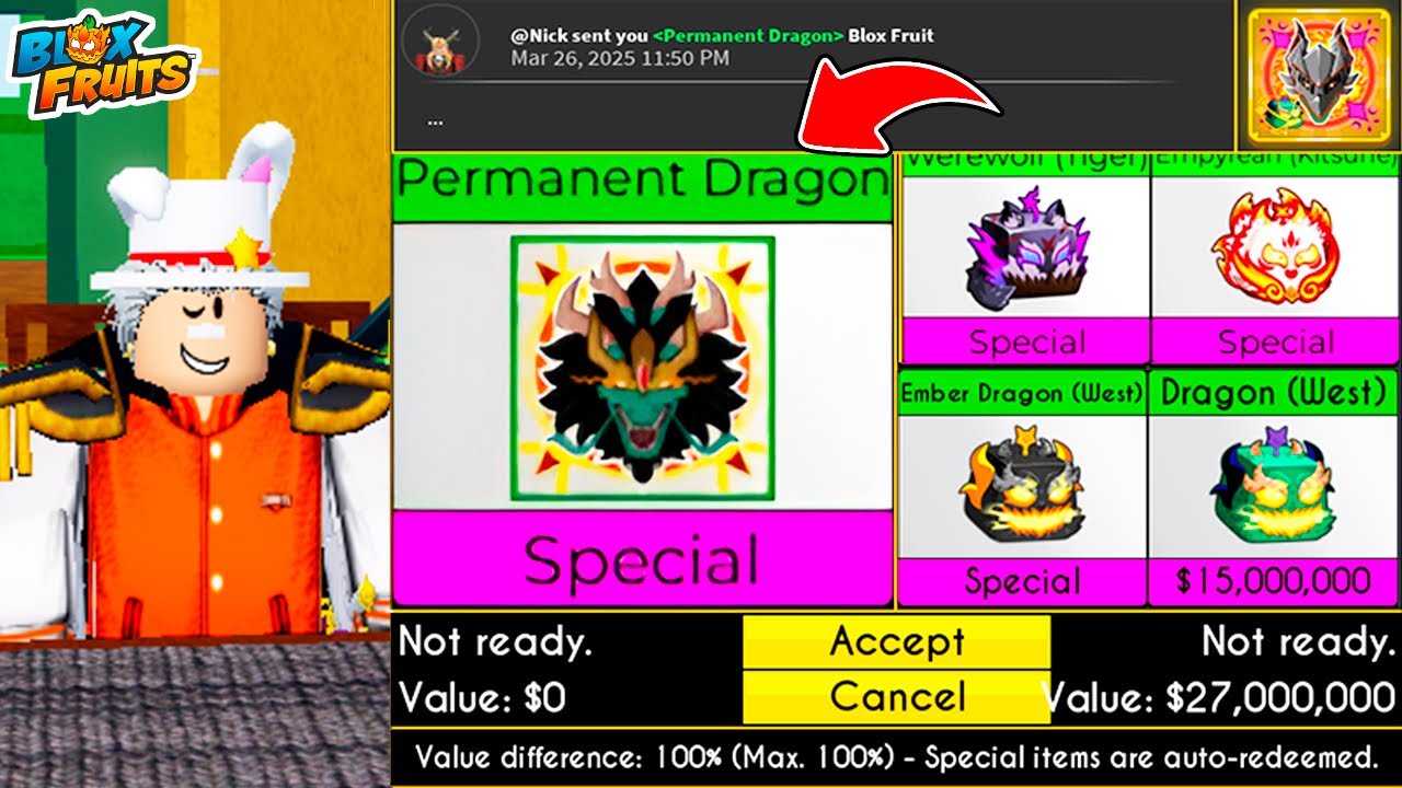 O QUE AS PESSOAS OFERTAM NA DRAGON PERM ATUALIZADA QUE O ADM UZOTH ME DEU NO BLOX FRUITS!