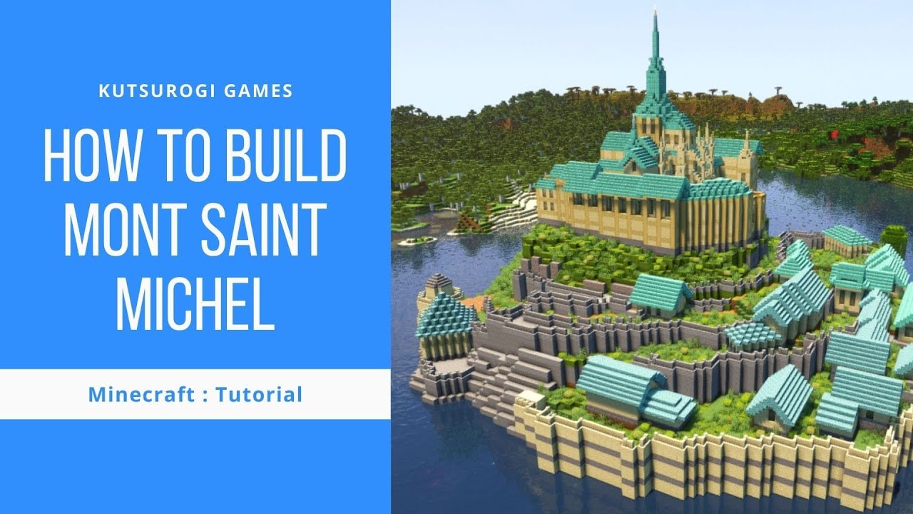 マイクラ モンサンミッシェルの作り方 小島に作る大聖堂 作業用 Youtube