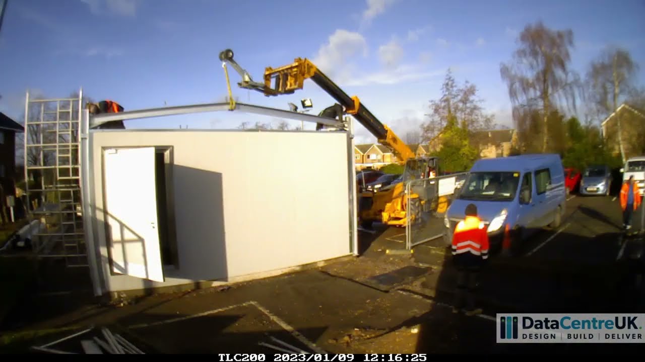 NHS External Modular Datacentre with chilled water cooling and standby diesel generator