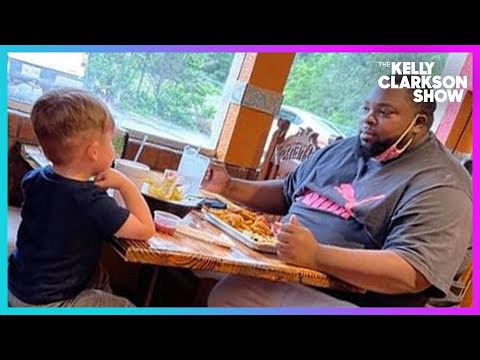 Toddler Sits With Man Eating Alone & Forms Adorable Friendship