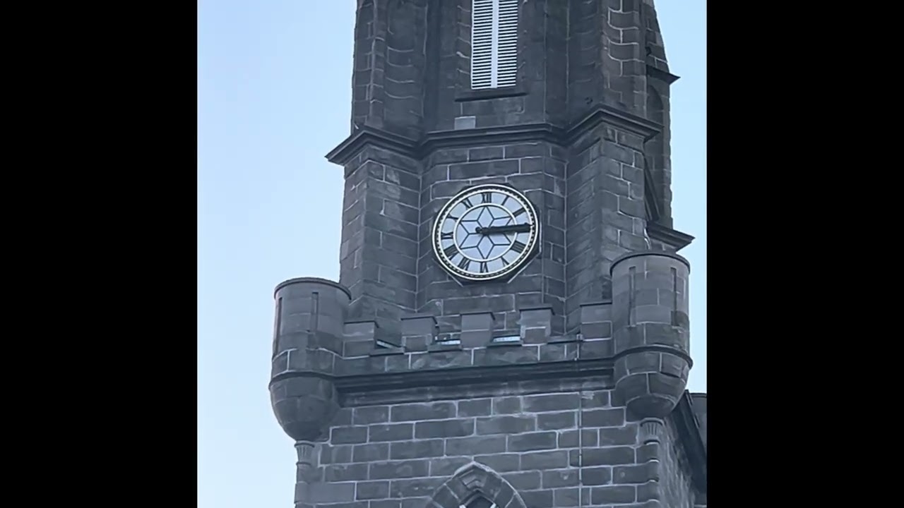 Bell tower in Perth Scotland chimes 3:15pm