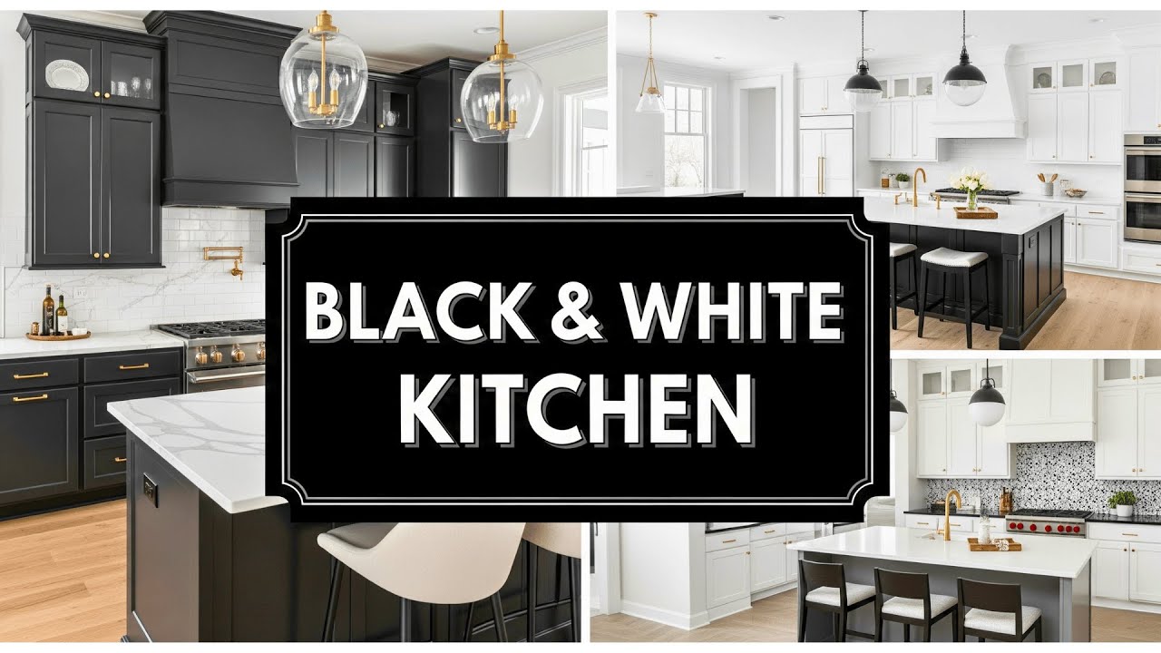 Elegant Black & White Kitchen Designs for a Timeless Look - YouTube