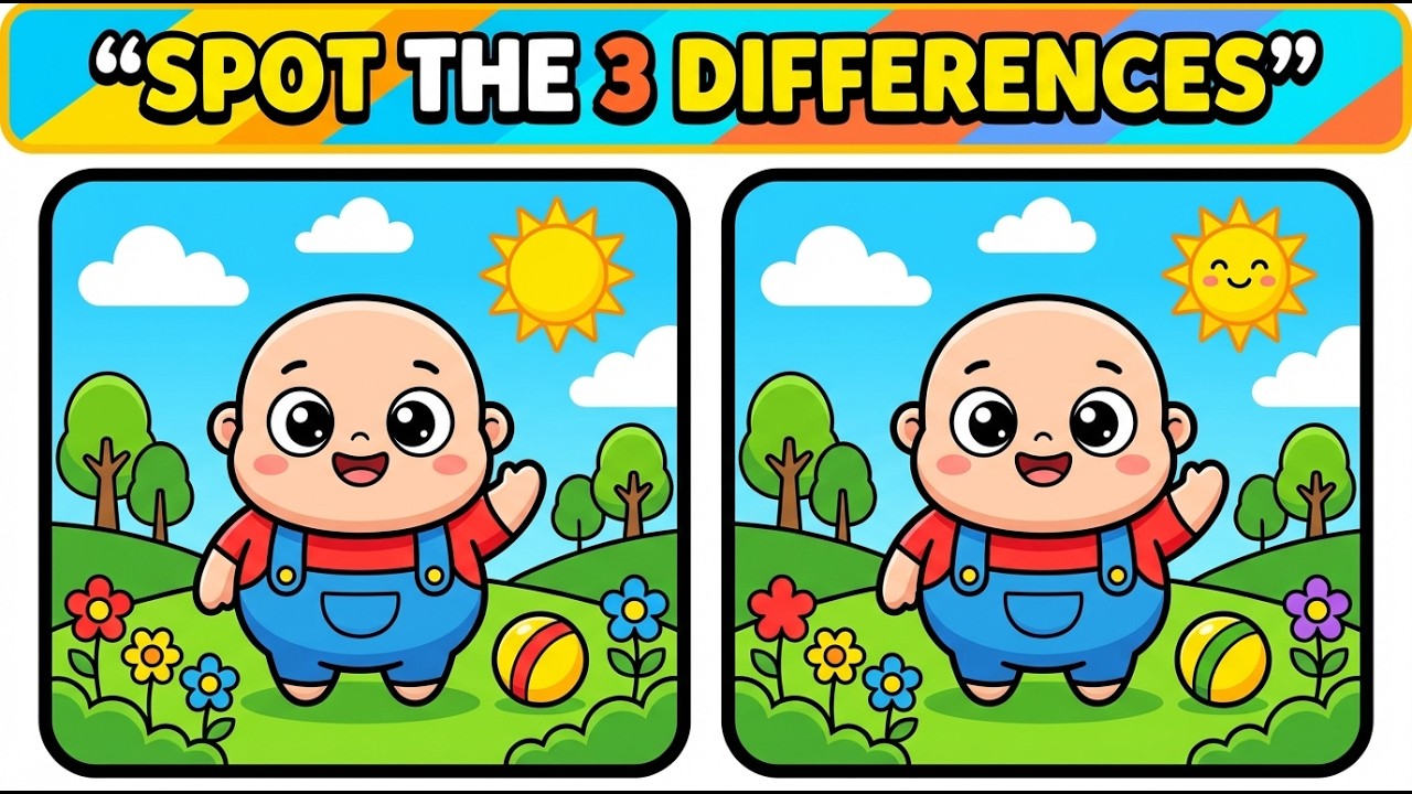 Spot the 3 Differences in 10 Seconds!