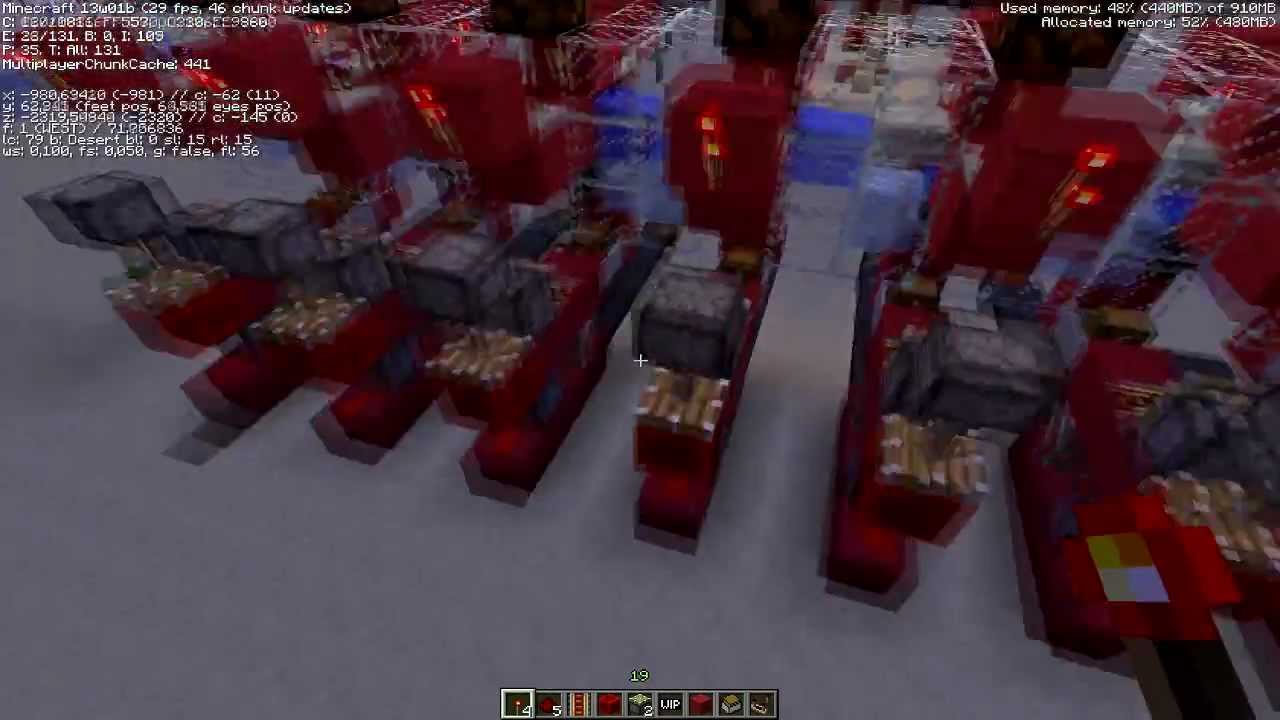 Automatic tileable item sorting in Minecraft Snapshot 13w01b