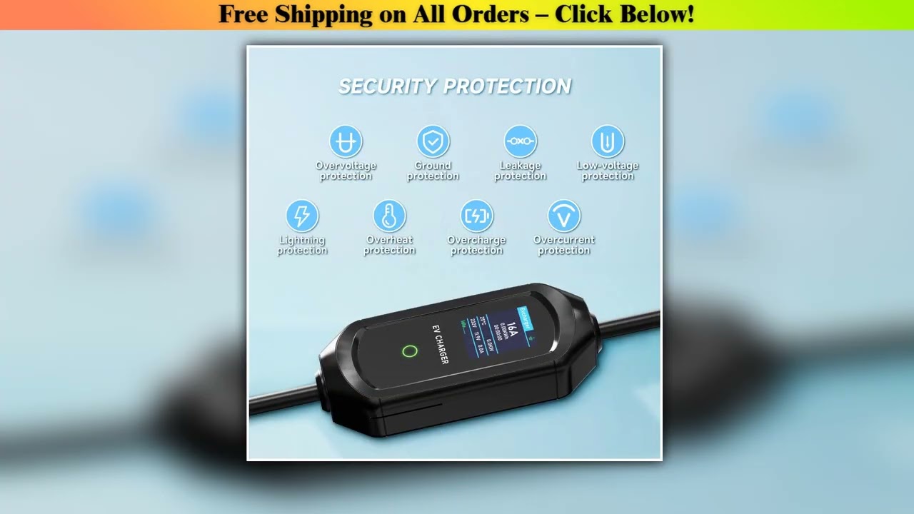 AFYEEV 16A/32A Portable EV Charger For Tesla EVSE Charging Box EU US CEE Plug Electric Car Charger