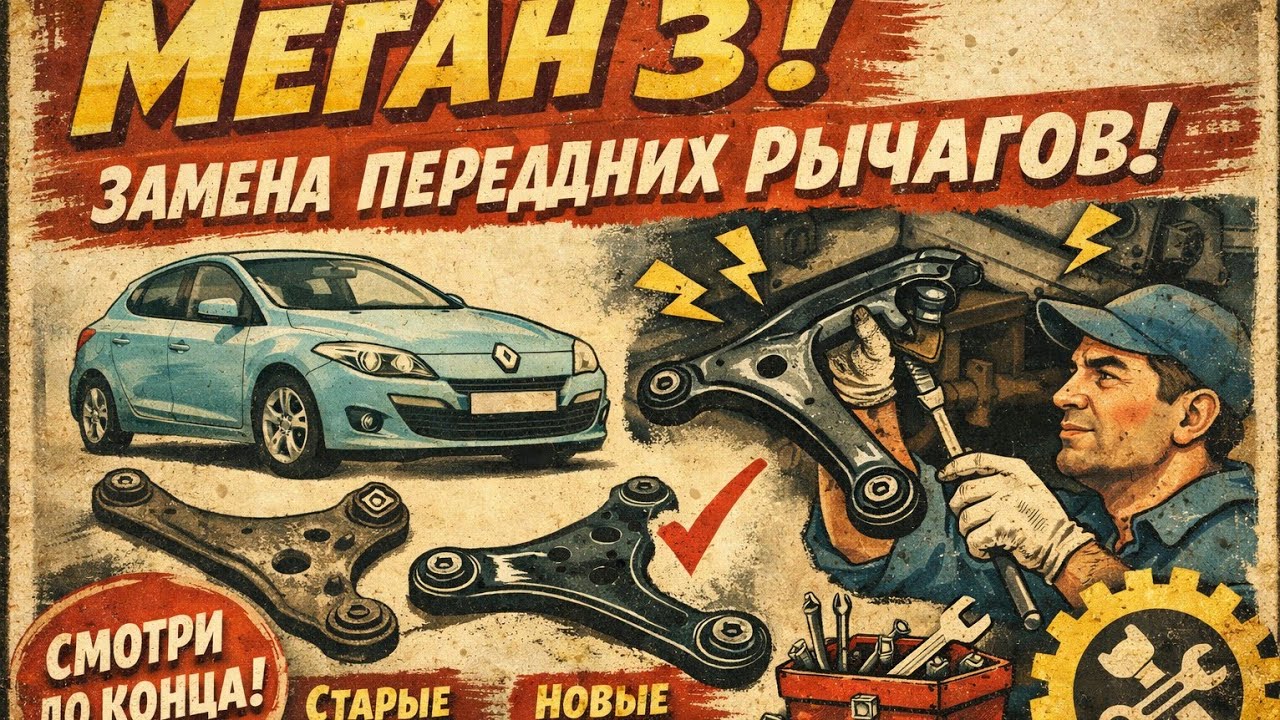 Renault Megane 3 замена передних рычагов и топливного фильтра 