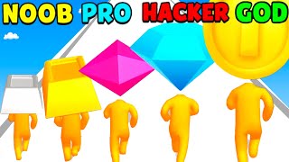 NOOB vs PRO vs HACKER vs GOD in Coin Head Run 3D