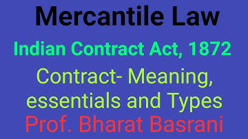 Mercantile Law Contract meaning, essentials and types (Regular & External both)