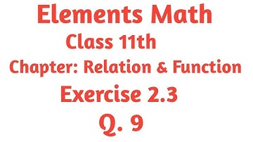 Class 11th math chapter 2 Exercise 2.3 Q. 9