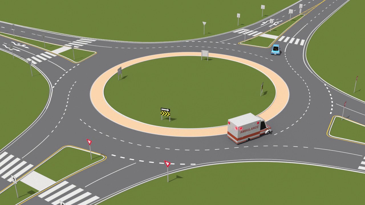Emergency vehicles in roundabouts YouTube