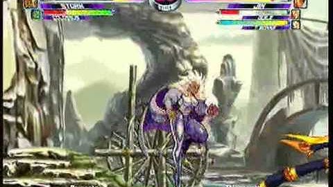 MvC2 Online (360): Brett (Cha/Storm/Col) vs ThillyGewth (Gui/Jin/Tron) 5 .:7.7.10:.