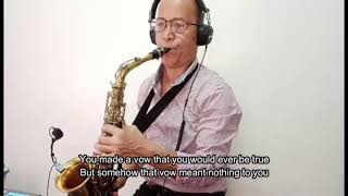 Video thumbnail of "Love Letters In The Sand ( Pat Boone ) Saxophone Cover)/ Lyrics"