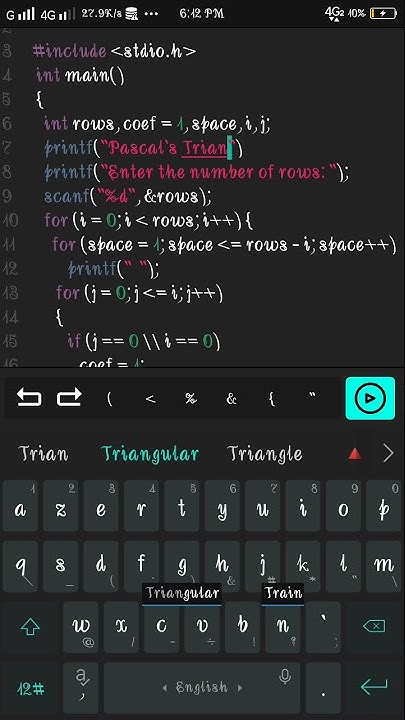 C Program -Print Pascal's Triangle / C Language Basics / Programming ...