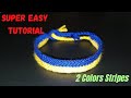 DIY | How to Make 2 Colors Stripe Friendship Bracelet - Easy Tutorial For Beginners || CW