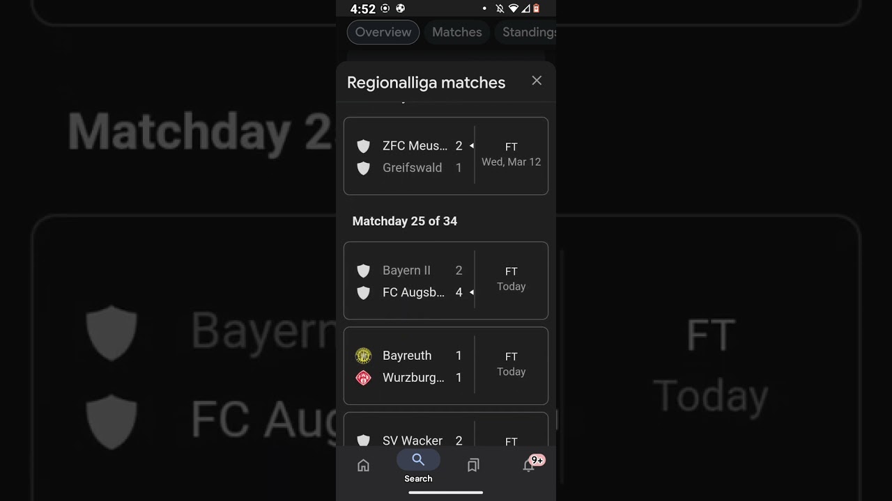 Regional Liga Football Scores 