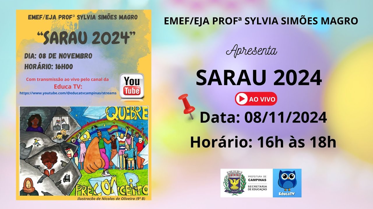 SARAU EMEF/EJA SYLVIA SIMÕES MAGRO - YouTube
