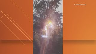 Dominion Energy repair crews working to restore power after storm
