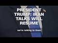 President Trump says peace talks with Iran will continue