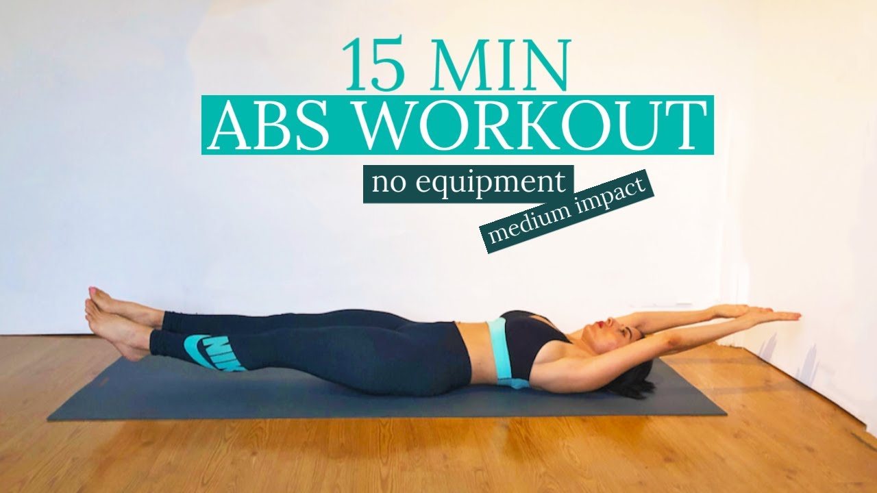 15 MIN SIX PACK ABS WORKOUT FOR BEGINNERS (medium impact, no equipment ...