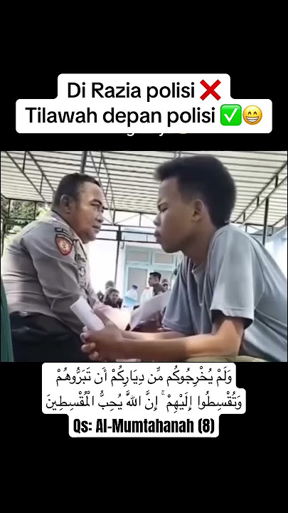 Pemuda ini tilawah depan polisi masyaallah 😍 #qori #polisi