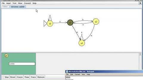 JFLAP 02 Automated Processing - Stepping Through a DFA