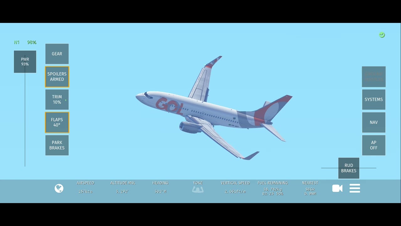 GOL 737 700 taking off at sao paulo (my first video, not short)