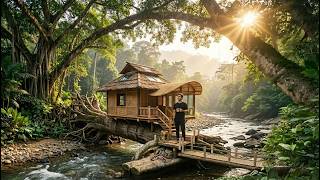 Alone in the Wild for 45 Days – Building a Dream Cabin by the River (Bushcraft)