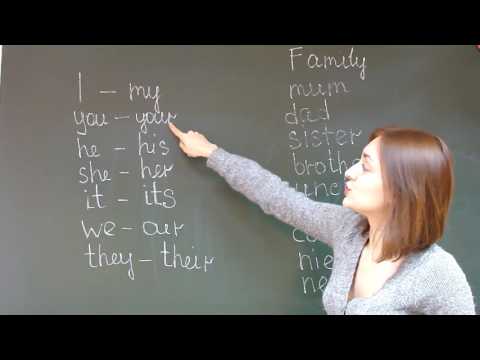 possessive adjectives - притяжательные местоимения; family members - члены семьи