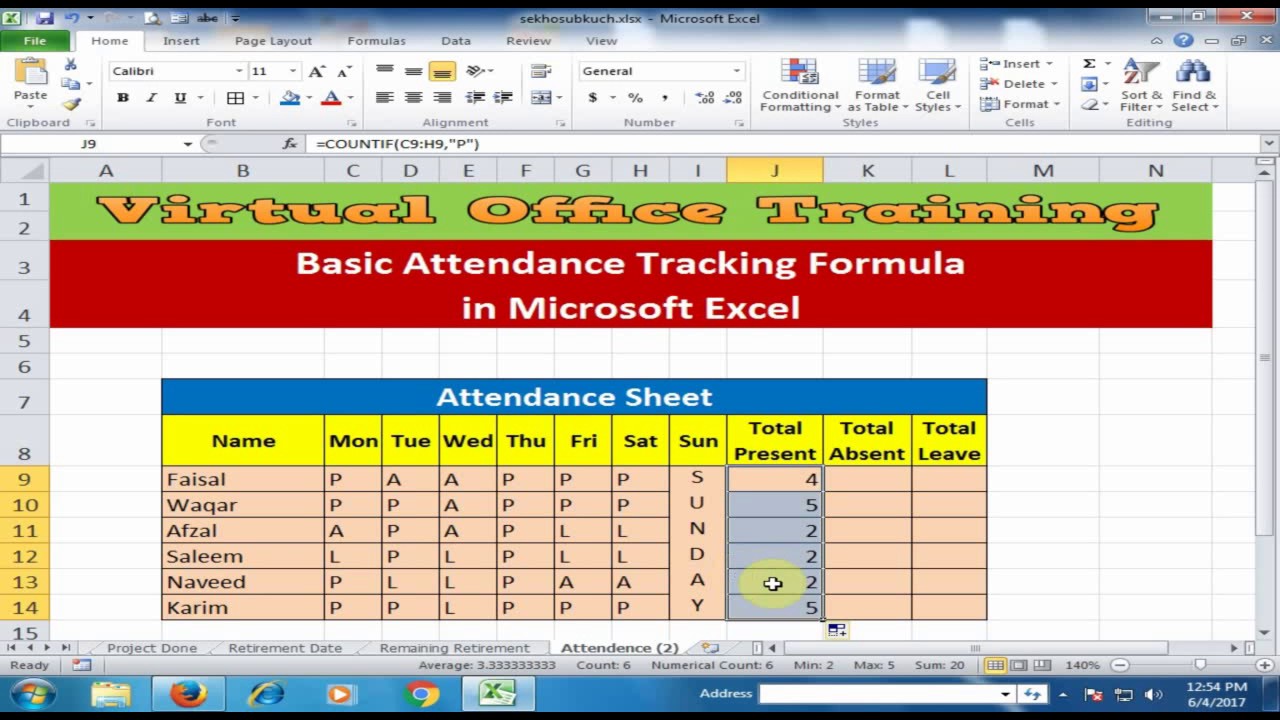 basic-attendance-tracking-formula-in-microsoft-excel-excel-tips-and