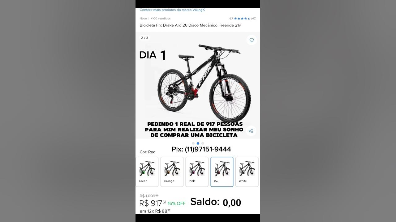 Ajude a realizar meu sonho de ter uma bicicleta Pix: 11971519444 | Deus Abençoe 🙌🏻