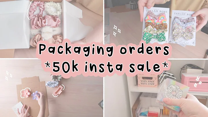 packing orders from my 50k insta sale! packaging s...