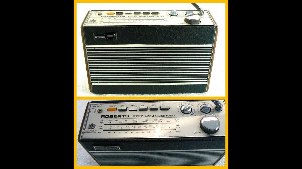 Vintage Portable Roberts R727 5 Band AM/FM Radio Wood & Leather Tested ...