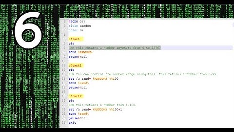 Batch Programming Tutorial #6 - Storing Information from a Batch File, Using Random!