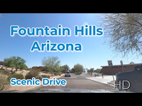 Fountain Hills Arizona - The World's 4th Largest Fountain - Real-Time Drive