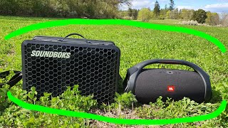 Soundboks Go VS JBL Boombox 2  Outdoor Sound Comparison