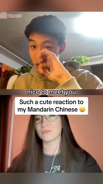 Such a cute reaction to my Mandarin Chinese 🥹 | #ometv #omegle #chinesereaction