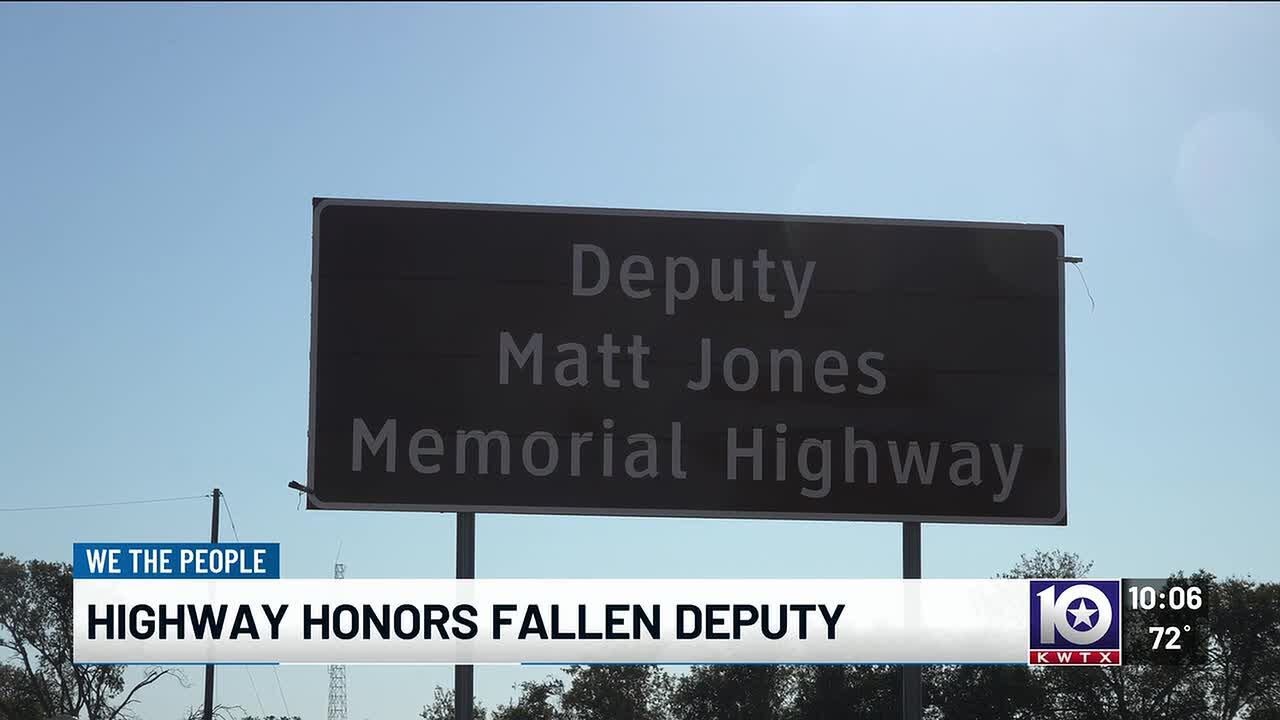 Highway memorial in Falls County honors fallen deputy Matt Jones - YouTube