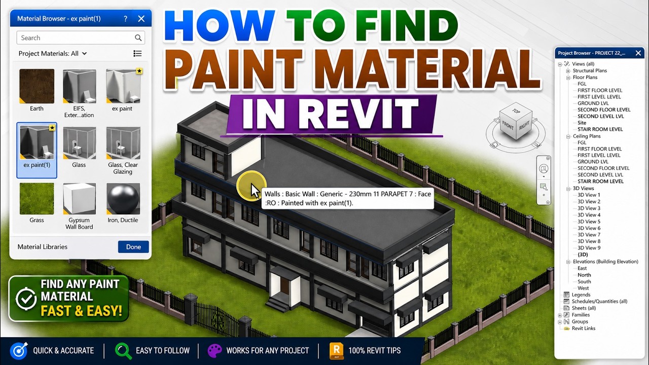 How to find Paint material in Revit - YouTube