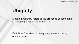 Ubiquity Meaning