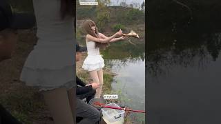 A Pretty Girl Went Fishing At The Lake And Accidentally Dropped Her Boyfriends Carp Into The Lak...