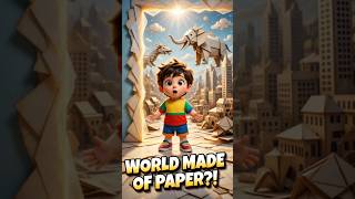 Rafi Enters a Paper World 🌍 Everything Is Alive Made of Paper! #shorts #rafiadventure #viral