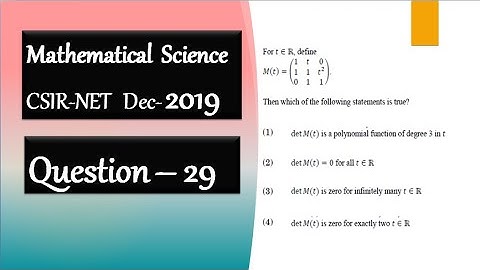 CSIR NET DEC 2019 | Question 29 | Determinant | Linear Algebra