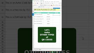 (Function) Making QR Codes in LibreOffice Calc #shorts